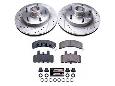 PowerStop Z23 Evolution Sport 5-Lug Brake Rotor and Pad Kit; Front (94-99 2WD RAM 1500)