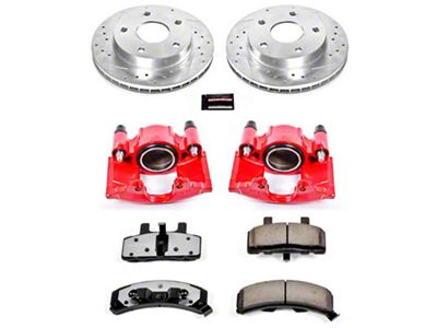 PowerStop Z36 Extreme Truck and Tow 5-Lug Brake Rotor, Pad and Caliper Kit; Front (94-99 4WD RAM 1500)