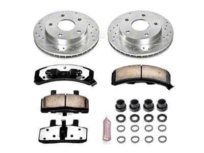 PowerStop Z36 Extreme Truck and Tow 5-Lug Brake Rotor and Pad Kit; Front (94-99 4WD RAM 1500)