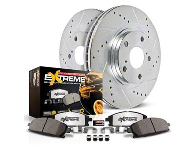 PowerStop Z36 Extreme Truck and Tow 5-Lug Brake Rotor and Pad Kit; Front (00-01 2WD RAM 1500)