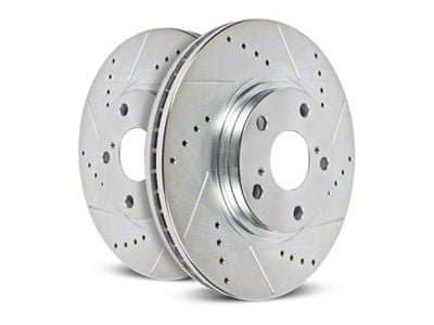 PowerStop Evolution Cross-Drilled and Slotted 8-Lug Rotors; Front Pair (00-02 RAM 2500)