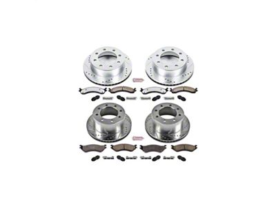 PowerStop Z36 Extreme Truck and Tow 8-Lug Brake Rotor and Pad Kit; Front and Rear (01-02 RAM 2500)