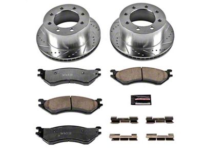 PowerStop Z36 Extreme Truck and Tow 8-Lug Brake Rotor and Pad Kit; Rear (01-02 RAM 2500)