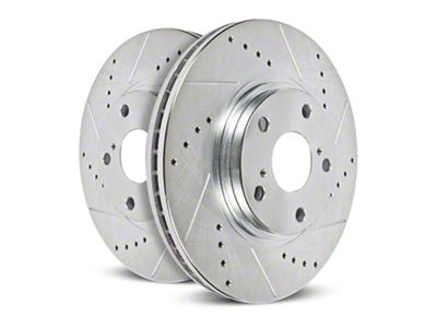 PowerStop Evolution Cross-Drilled and Slotted 8-Lug Rotors; Front Pair (00-02 RAM 3500)