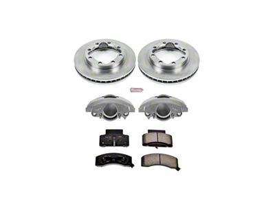 PowerStop OE Replacement 8-Lug Brake Rotor, Pad and Caliper Kit; Front (94-99 2WD RAM 3500 w/ Solid Front Axle; 94-99 4WD RAM 3500)