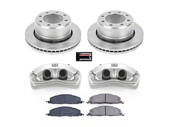 PowerStop OE Replacement 8-Lug Brake Rotor, Pad and Caliper Kit; Rear (09-12 RAM 3500 DRW)