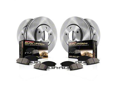 PowerStop OE Replacement 8-Lug Brake Rotor and Pad Kit; Front and Rear (19-24 RAM 3500 DRW)