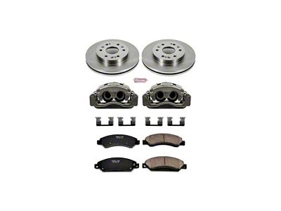 PowerStop OE Replacement 6-Lug Brake Rotor, Pad and Caliper Kit; Front (05-06 Sierra 1500 w/ Rear Drum Brakes, Excluding Hybrid)