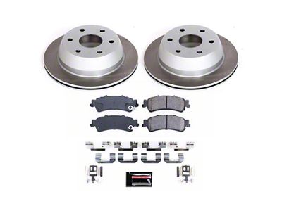 PowerStop Semi-Coated 6-Lug Brake Rotor and Pad Kit; Rear (99-06 Sierra 1500 w/ Single Piston Rear Calipers)