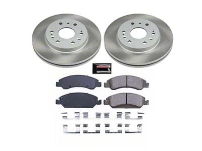 PowerStop Semi-Coated 6-Lug Brake Rotor and Pad Kit; Front (07-18 Sierra 1500)