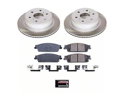 PowerStop Semi-Coated 6-Lug Brake Rotor and Pad Kit; Rear (14-18 Sierra 1500)