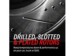 PowerStop Evolution Cross-Drilled and Slotted 8-Lug Brake Rotors; Rear Pair (2004 Sierra 2500 HD w/ 4-Wheel Steering)