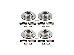 PowerStop OE Replacement 8-Lug Brake Rotor and Pad Kit; Front and Rear (2004 Sierra 2500 HD w/ 4-Wheel Steering)