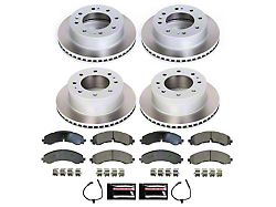 PowerStop Semi-Coated 8-Lug Brake Rotor and Pad Kit; Front and Rear (20-25 Sierra 2500 HD)