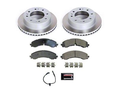 PowerStop Semi-Coated 8-Lug Brake Rotor and Pad Kit; Front (20-25 Sierra 2500 HD)