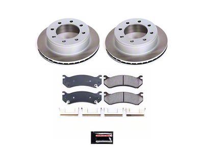 PowerStop Semi-Coated 8-Lug Brake Rotor and Pad Kit; Rear (01-10 Sierra 2500 HD)