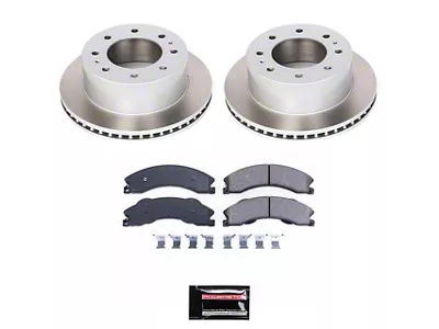 PowerStop Semi-Coated 8-Lug Brake Rotor and Pad Kit; Rear (11-19 Sierra 2500 HD)