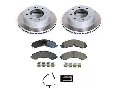 PowerStop Semi-Coated 8-Lug Brake Rotor and Pad Kit; Rear (20-25 Sierra 2500 HD)