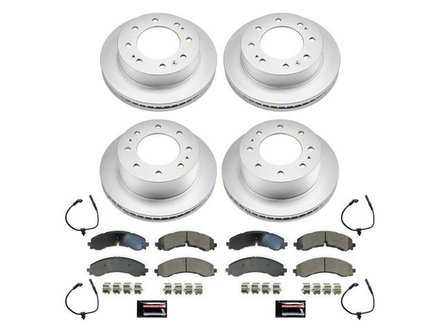 PowerStop Z17 Evolution Plus 8-Lug Brake Rotor and Pad Kit; Front and Rear (2020 Sierra 2500 HD)