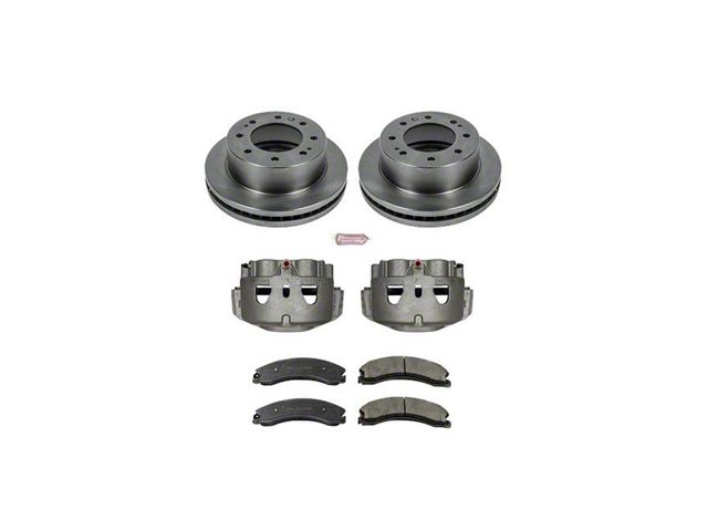 PowerStop OE Replacement 8-Lug Brake Rotor, Pad and Caliper Kit; Front (12-19 Sierra 3500 HD)