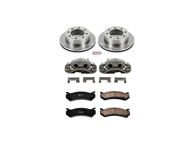 PowerStop OE Replacement 8-Lug Brake Rotor, Pad and Caliper Kit; Rear (07-10 Sierra 3500 HD SRW)