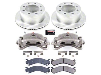 PowerStop OE Replacement 8-Lug Brake Rotor, Pad and Caliper Kit; Rear (07-10 Sierra 3500 HD DRW)