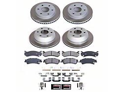 PowerStop Semi-Coated 6-Lug Brake Rotor and Pad Kit; Front and Rear (99-06 Silverado 1500 w/ Single Piston Rear Calipers)