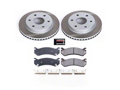 PowerStop Semi-Coated 6-Lug Brake Rotor and Pad Kit; Front (99-06 Silverado 1500 w/o Rear Drum Brakes)