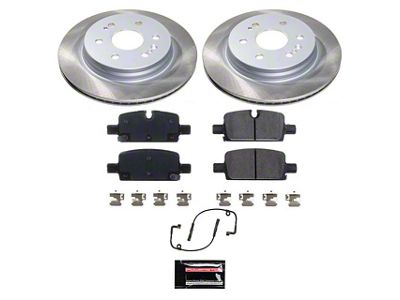 PowerStop Semi-Coated 6-Lug Brake Rotor and Pad Kit; Rear (19-24 Silverado 1500)