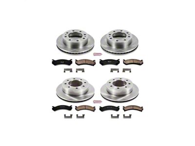 PowerStop OE Replacement 8-Lug Brake Rotor and Pad Kit; Front and Rear (2004 Silverado 2500 HD w/ 4-Wheel Steering)