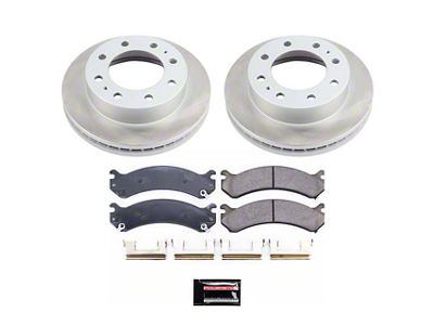 PowerStop Semi-Coated 8-Lug Brake Rotor and Pad Kit; Front (01-10 Silverado 2500 HD)