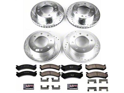 PowerStop Z23 Evolution Sport 8-Lug Brake Rotor and Pad Kit; Front and Rear (2004 Silverado 2500 HD w/ 4-Wheel Steering)