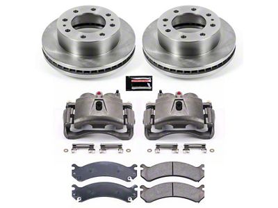 PowerStop OE Replacement 8-Lug Brake Rotor, Pad and Caliper Kit; Front (07-10 Silverado 3500 HD DRW)