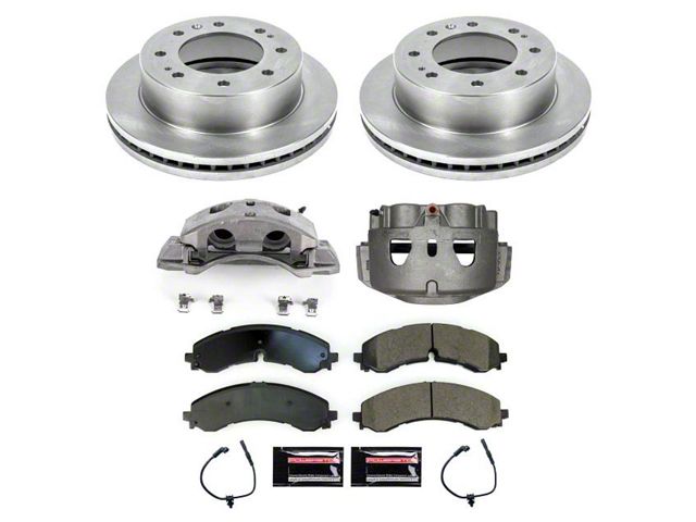 PowerStop OE Replacement 8-Lug Brake Rotor, Pad and Caliper Kit; Front (20-21 Silverado 3500 HD)