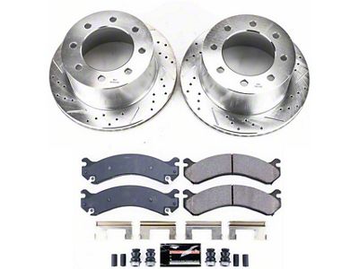 PowerStop Z23 Evolution Sport Carbon-Fiber Ceramic 8-Lug Brake Rotor and Pad Kit; Rear (07-10 Silverado 3500 HD DRW)