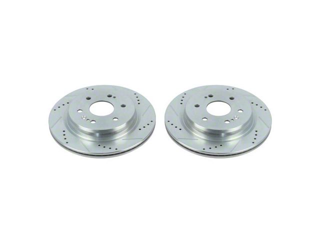 PowerStop Evolution Cross-Drilled and Slotted 6-Lug Rotors; Rear Pair (21-24 Tahoe)