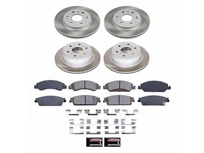 PowerStop Semi-Coated 6-Lug Brake Rotor and Pad Kit; Front and Rear (08-14 Tahoe, Excluding Police)
