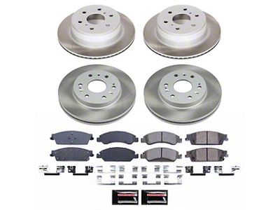 PowerStop Semi-Coated 6-Lug Brake Rotor and Pad Kit; Front and Rear (15-20 Tahoe, Excluding Police)