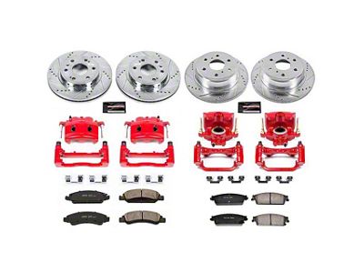 PowerStop Z23 Evolution Sport 6-Lug Brake Rotor, Pad and Caliper Kit; Front and Rear (08-14 Tahoe Police)
