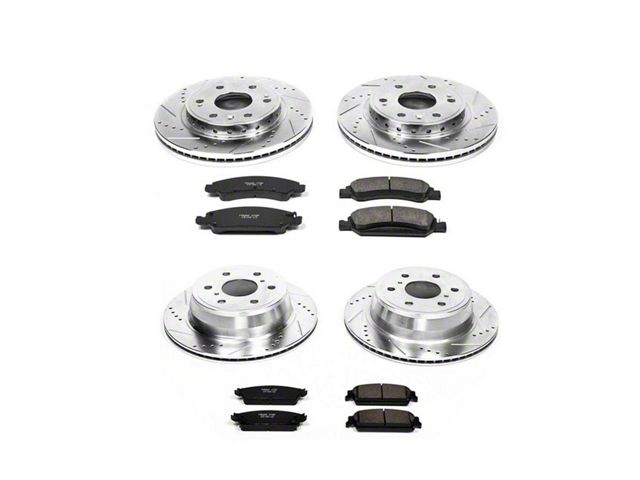 PowerStop Z23 Evolution Sport Carbon-Fiber Ceramic 6-Lug Brake Rotor and Pad Kit; Front and Rear (08-14 Tahoe Police)