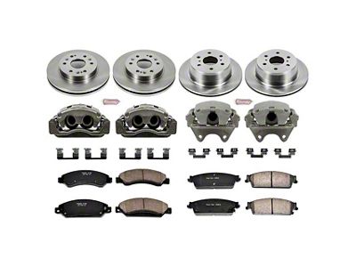 PowerStop OE Replacement 6-Lug Brake Rotor, Pad and Caliper Kit; Front and Rear (2007 Yukon)