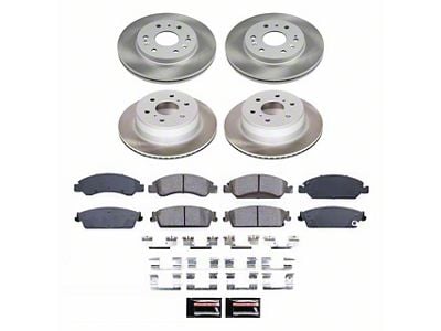 PowerStop Semi-Coated 6-Lug Brake Rotor and Pad Kit; Front and Rear (08-14 Yukon)