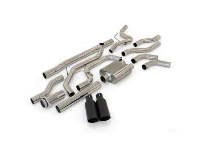 PPE Dual Exhaust System with Polished Tubes and Black Ceramic Tips; Rear Exit (11-14 5.0L F-150)