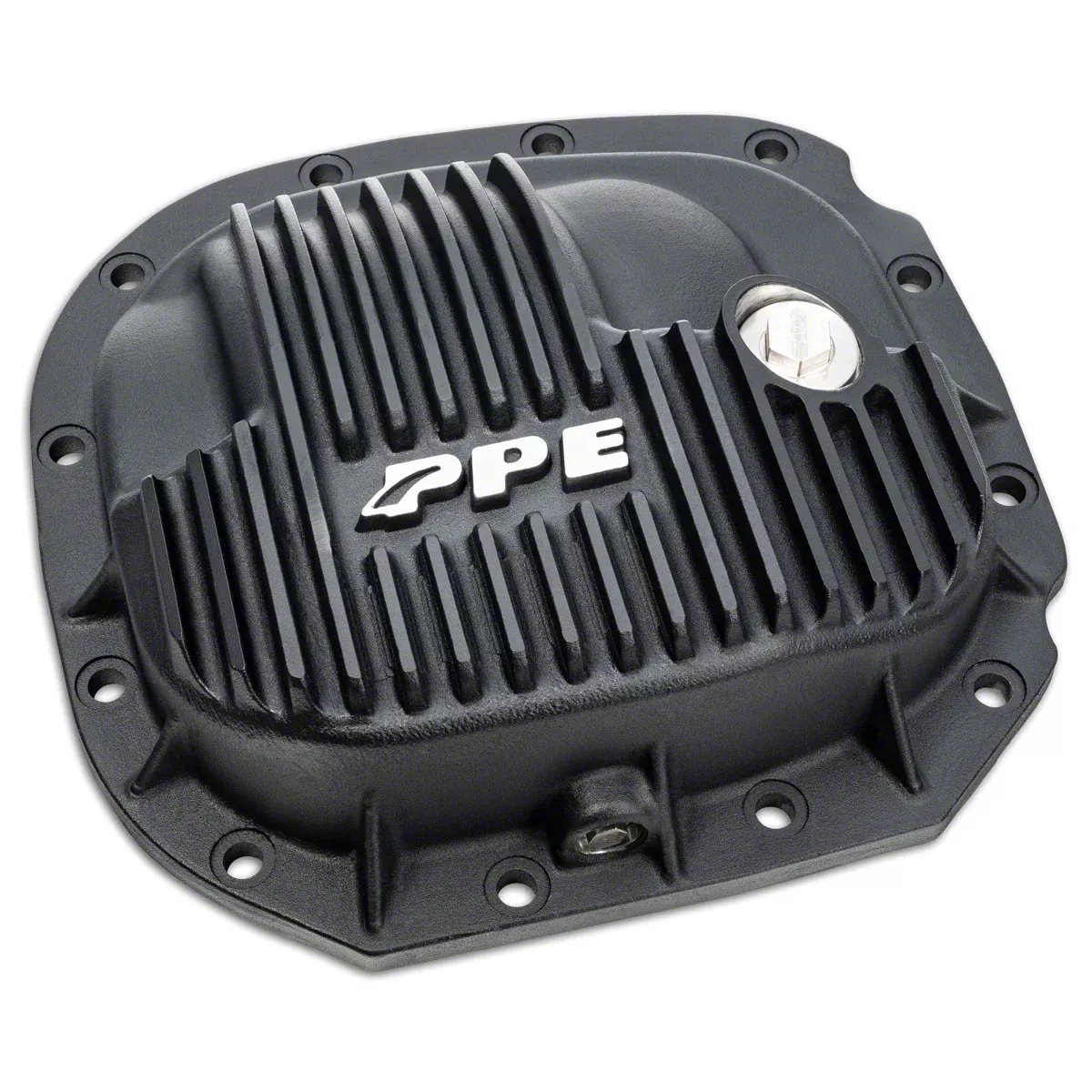 Ppe F-150 Heavy Duty Cast Aluminum Rear Differential Cover; Black 