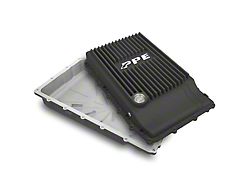 PPE Heavy-Duty Cast Aluminum Transmission Pan; Black (17-24 F-150 w/ 10R80 Transmission, Excluding PowerBoost)