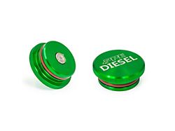 PPE Billet Aluminum Magnetic Fuel Cap; Anodized Green (14-18 3.0L EcoDiesel RAM 1500)