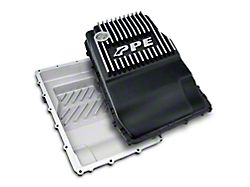 PPE Heavy-Duty Cast Aluminum Deep Transmission Pan; Brushed (19-24 Ranger w/ 10R80 Transmission)