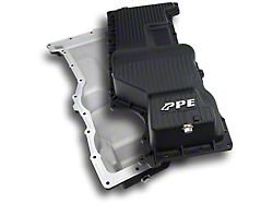 PPE Heavy-Duty Deep Cast Aluminum Engine Oil Pan; Black (20-25 3.0L Duramax Sierra 1500)