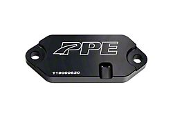 PPE Billet Aluminum Coolant Block-Off Plate; Black (07-24 6.6L Duramax Sierra 2500 HD)