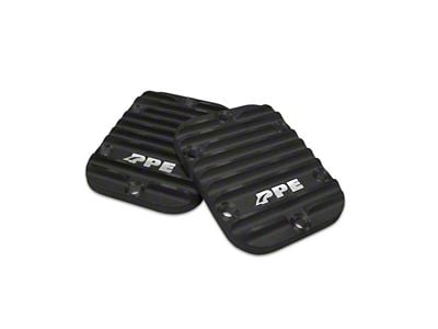 PPE Heavy Duty Cast Aluminum PTO Side Plate Covers; Black (01-16 6.6L Duramax Sierra 2500 HD)